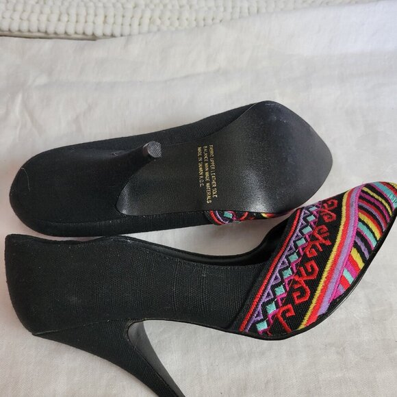 Rush Hour Express Pumps Stilettos Shoes Sz 8 leather fabric Retro Vintage NWOT - Picture 11 of 13